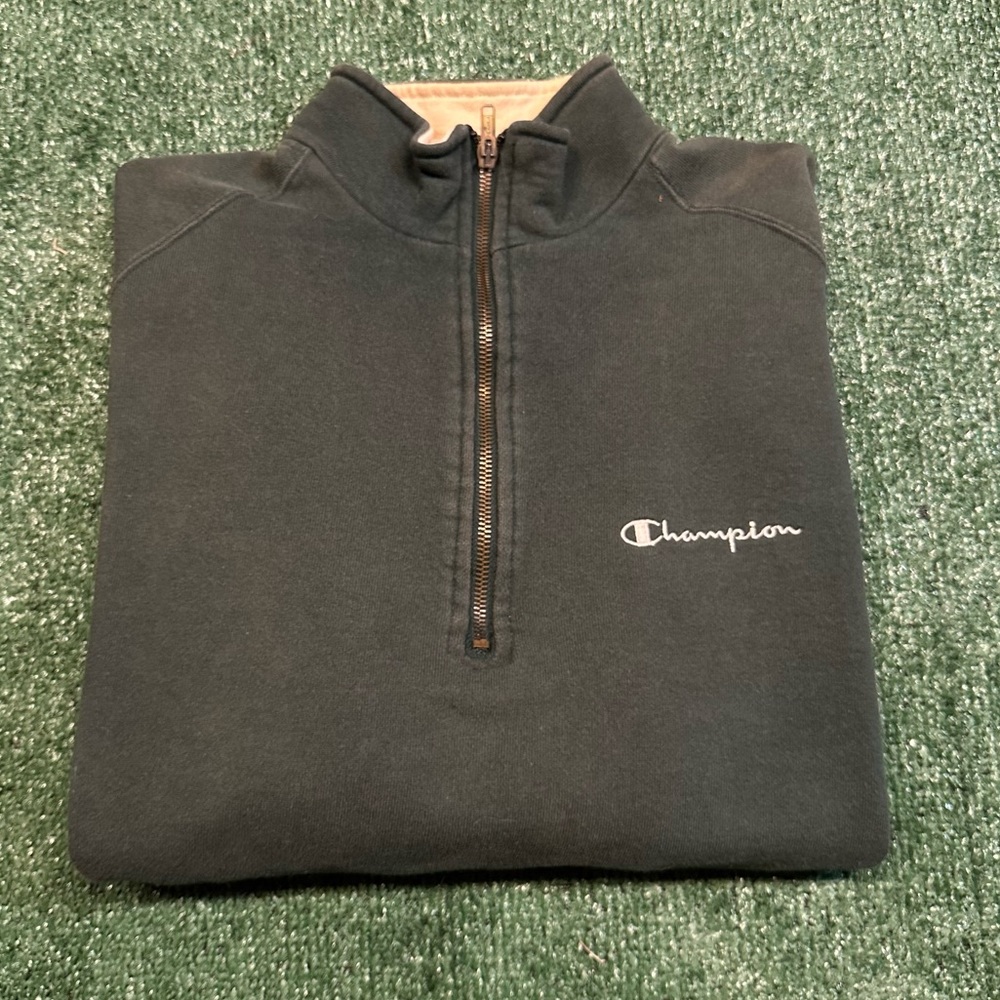 Vintage Champion Quarter Zip Sweatshirt Size Large